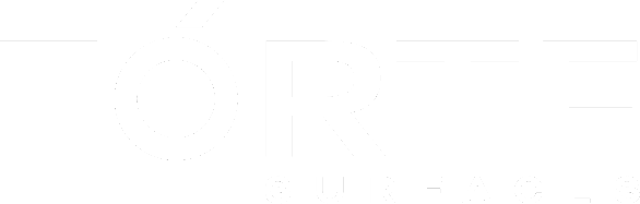 Forte Surfaces logo in all white with a transparent background