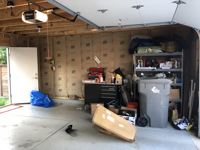 garage floor before epoxy coating installation